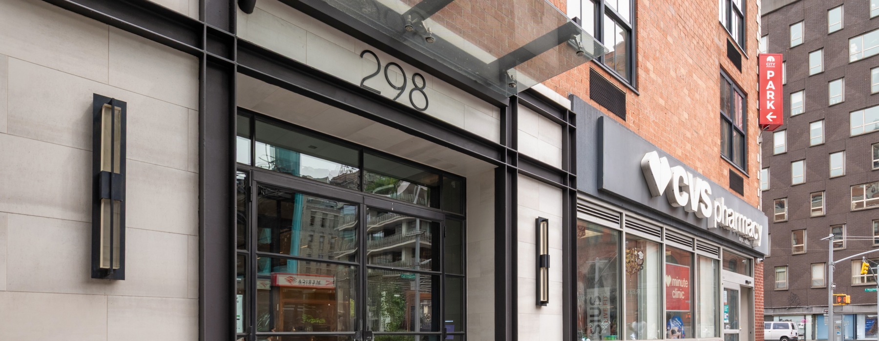 building exterior with glass doors