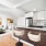 Kitchen with two barstools